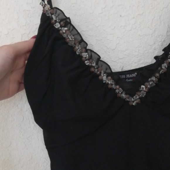 Authentic Guess Jeans Mini Plunge Black Dress - Picture 6 of 8